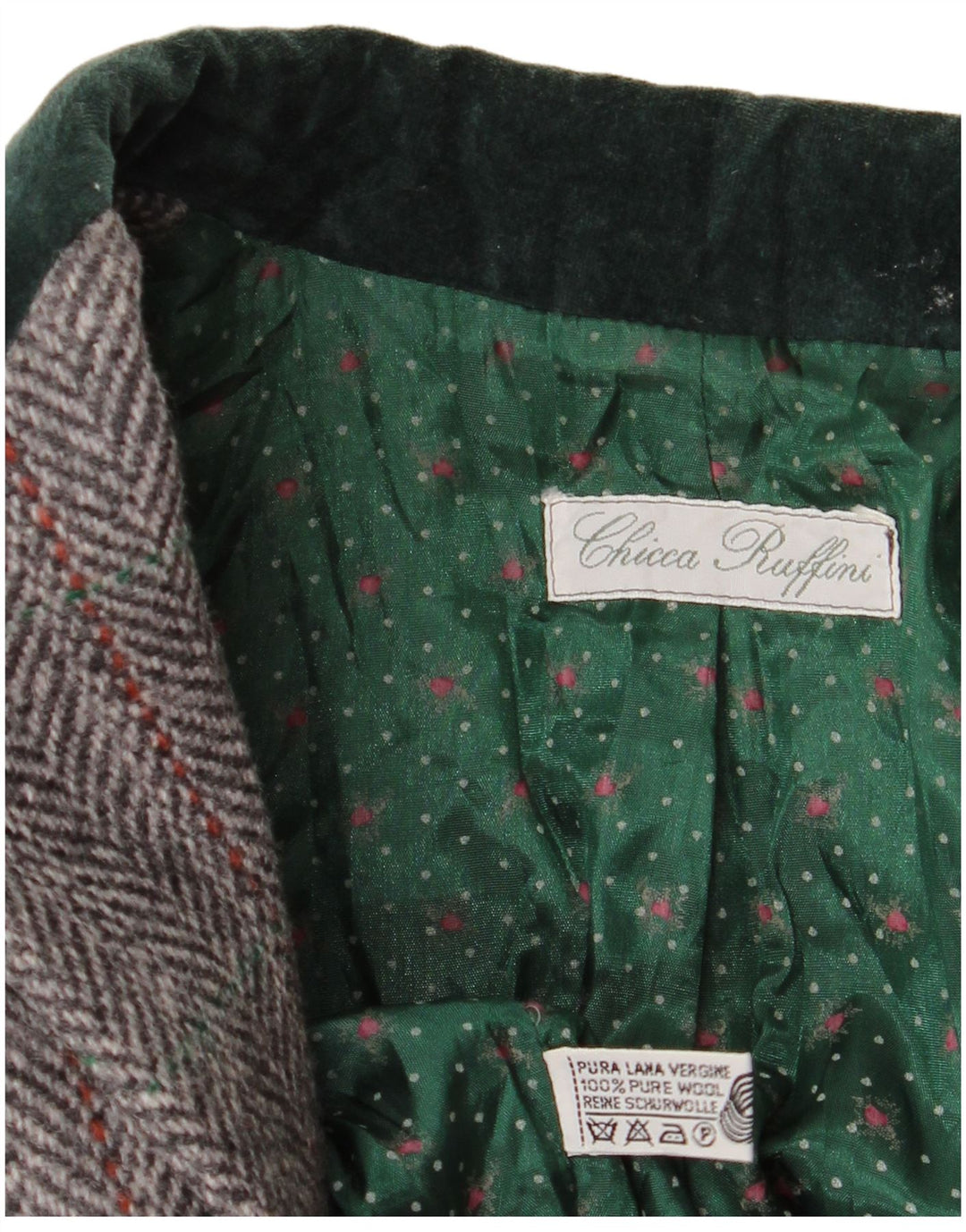 Jachetă vintage pentru femei la dublu piept UK 14, gri mediu, în oase