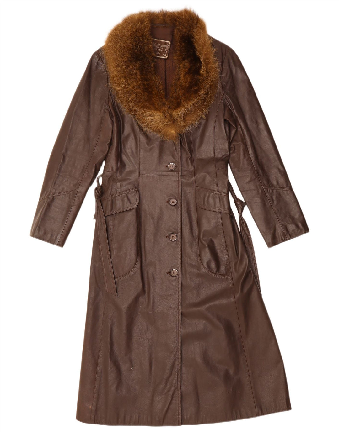 Palton de piele pentru femei VINTAGE UK 12 Piele maro medie