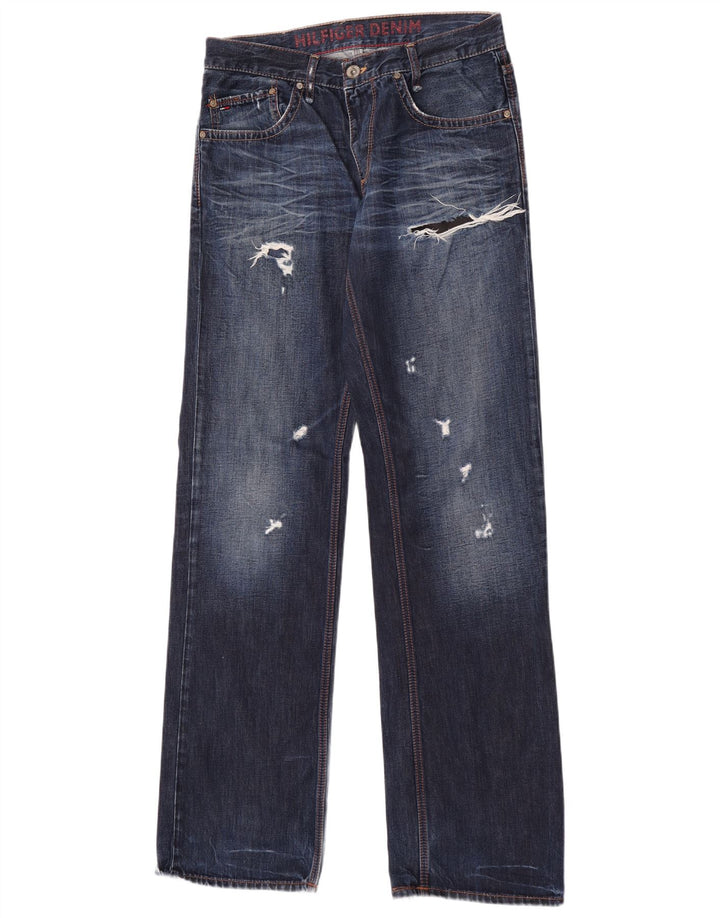 Blugi drepți distressed pentru bărbați Tommy Hilfiger W31 L36 albastru