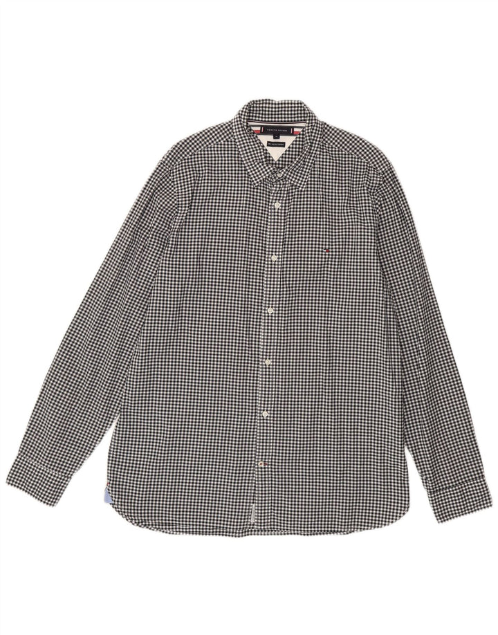 Cămașă pentru bărbați Tommy Hilfiger XL, bumbac vichy negru