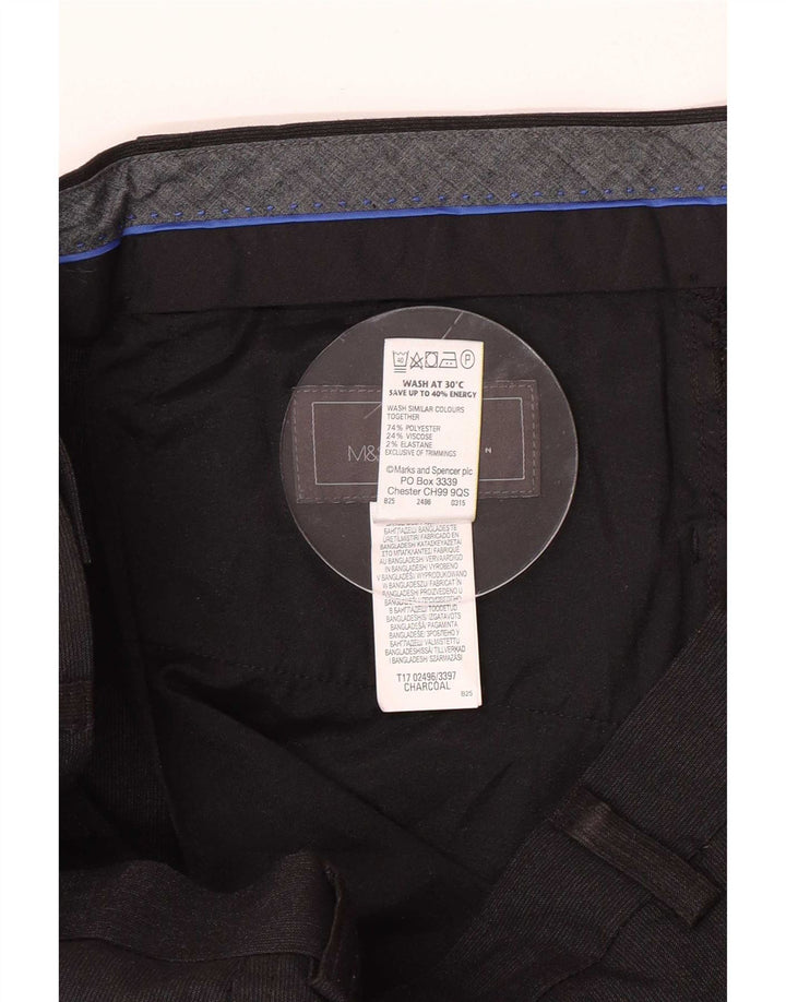 Marks & Spencer Pantaloni de costum slim pentru bărbați L34 L31 Poliester negru