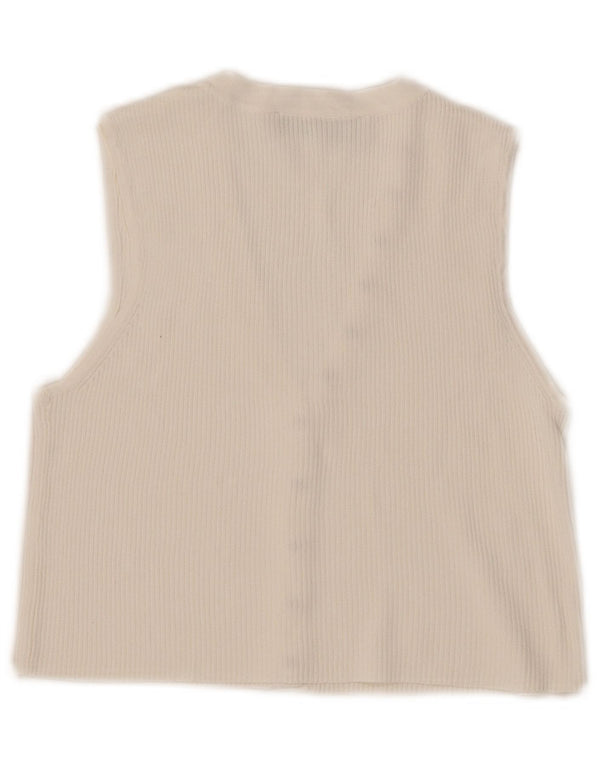 Crop Top fără mâneci pentru femei Zara UK 10 Small White