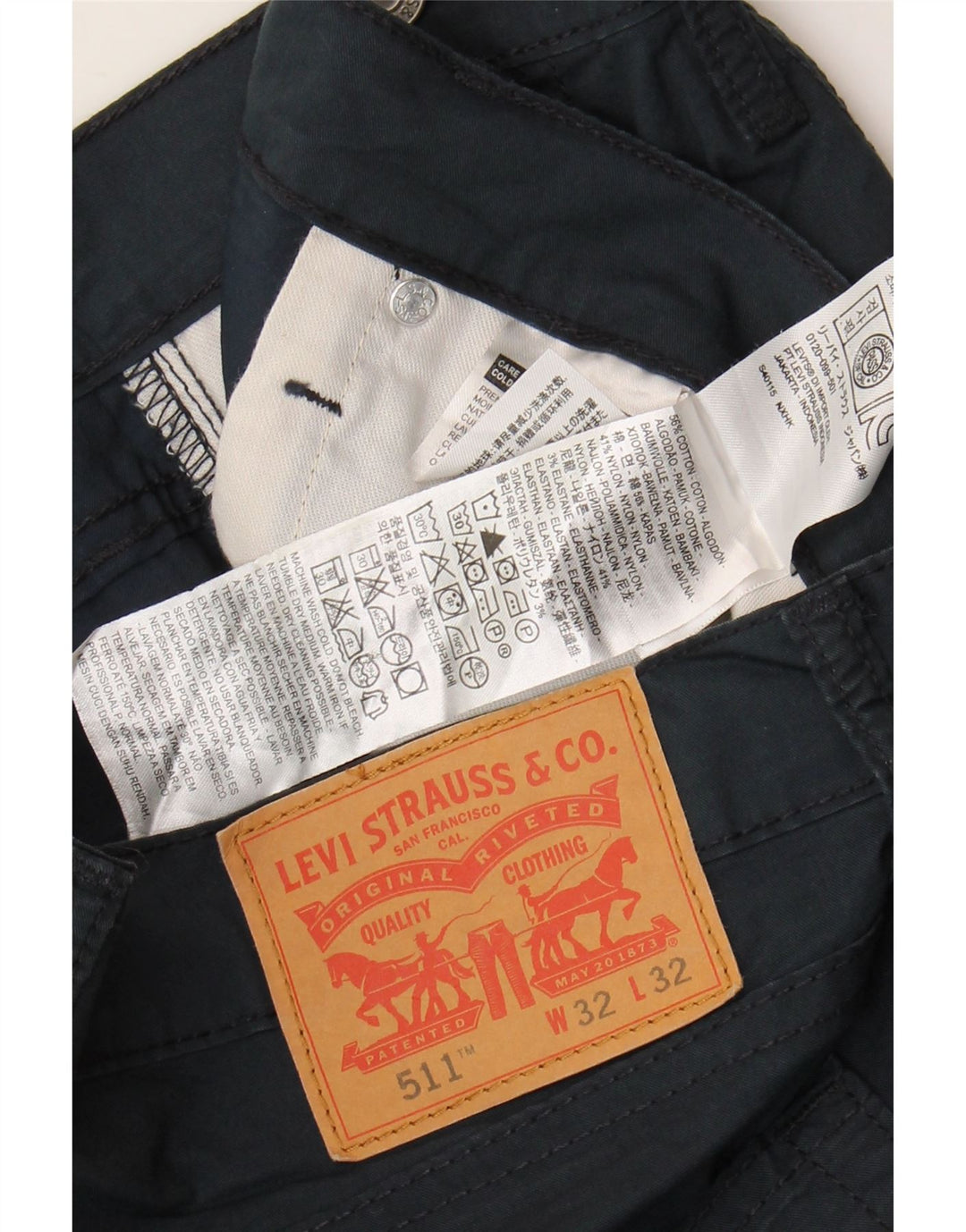 Blugi pentru bărbați Levi's 511 Slim W32 L32 Bumbac bleumarin