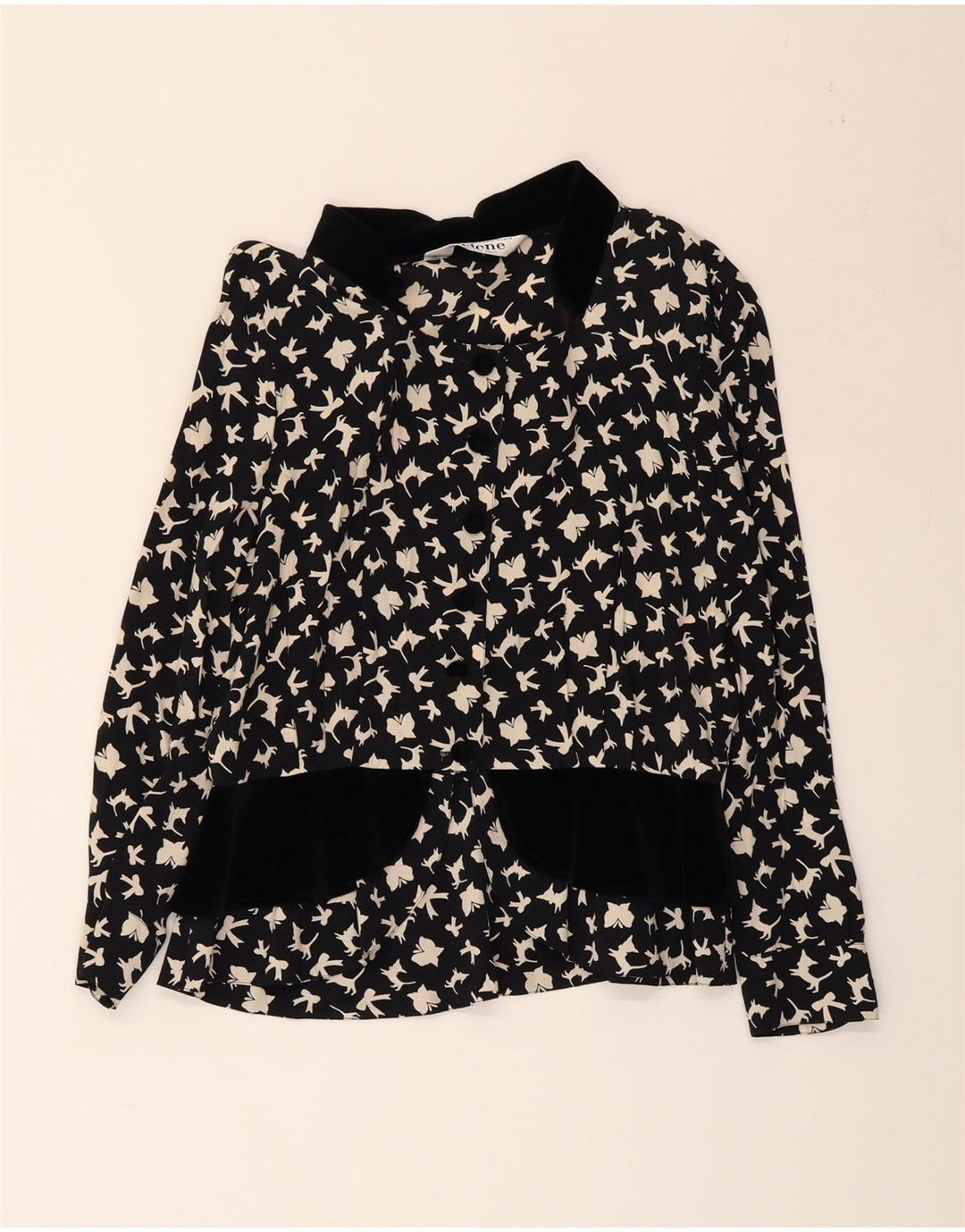 Bluză cămașă cu model abstract SELENE pentru femei UK 18 XL Fluture negru