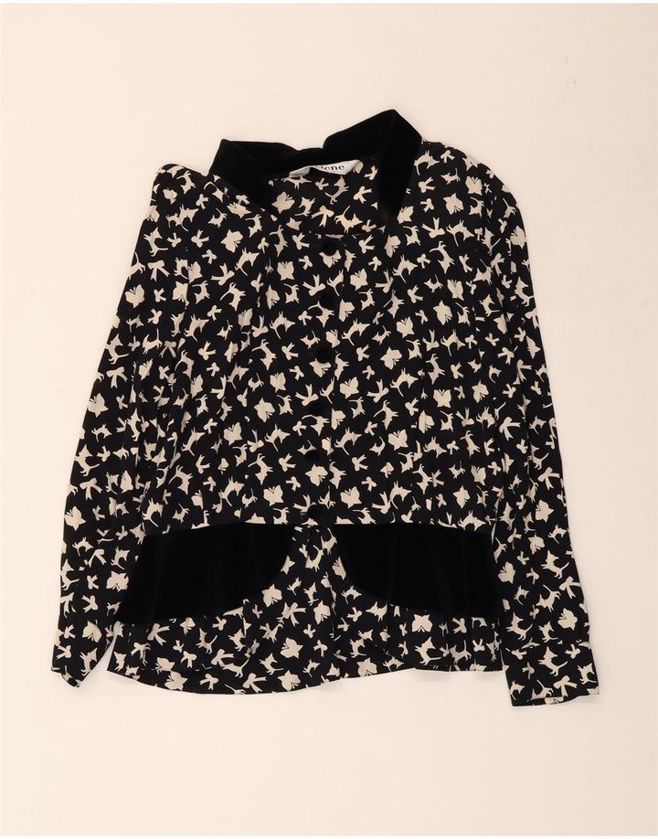 Bluză cămașă cu model abstract SELENE pentru femei UK 18 XL Fluture negru