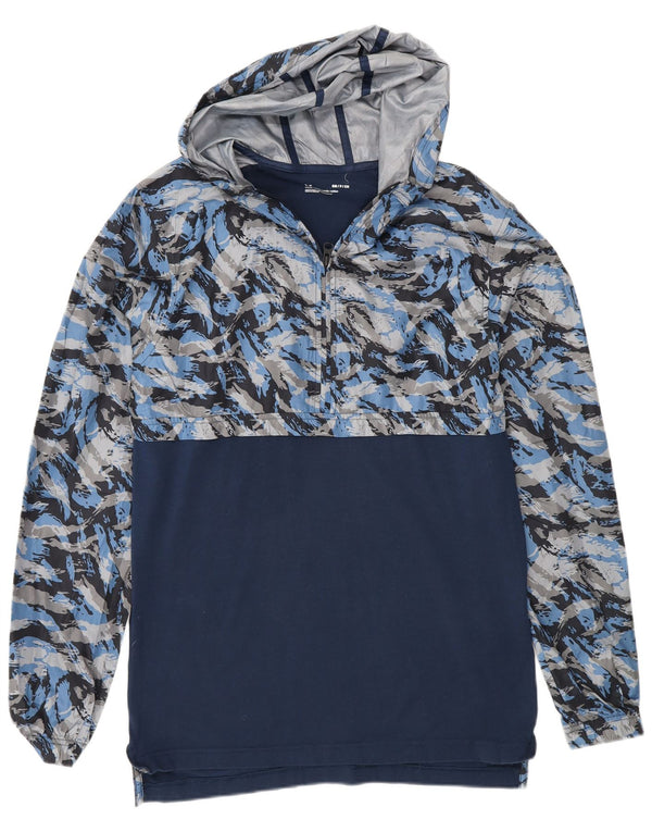 Pulover pentru bărbați Under Armour, cu fermoar și gât, din bumbac camuflat, albastru mic