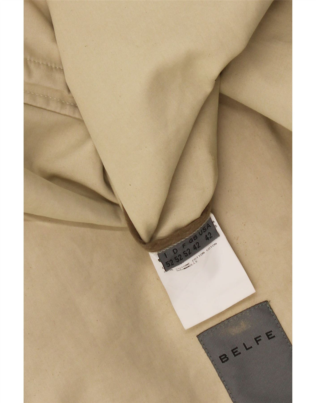 Palton pentru bărbați Belfe UK 42 XL bumbac bej