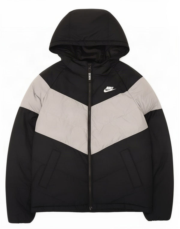 Jachetă căptușită cu glugă Nike pentru băieți 13-14 ani XL, negru, poliester color bloc