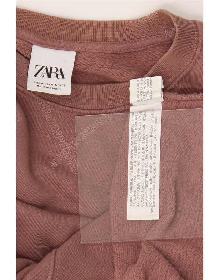 Pulover pentru femei Zara UK 14, bumbac maro mediu
