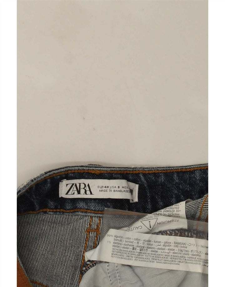 Blugi Distressed drepte pentru femei Zara EU 40 Medium L30 L28 Bumbac albastru