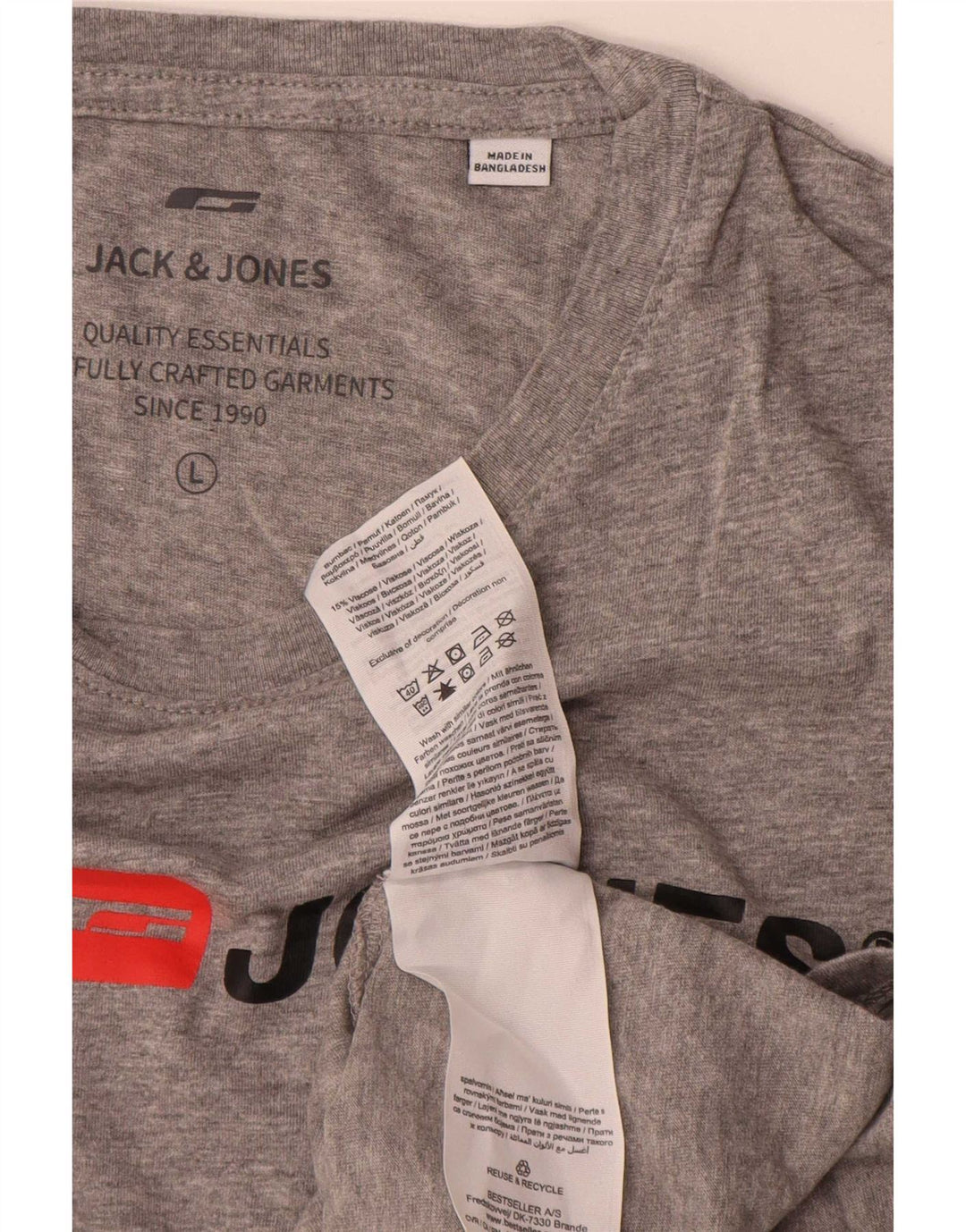 Tricou grafic Jack & Jones pentru bărbați Top mare din bumbac gri