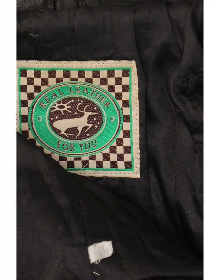 Jachetă din piele vintage pentru bărbați IT 56 3XL din piele neagră