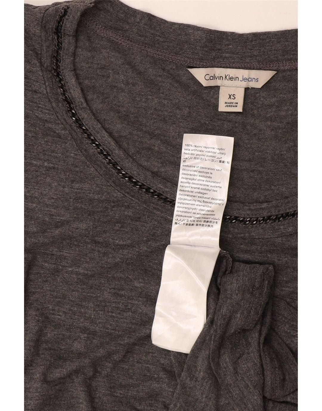 Tricou Calvin Klein pentru femei, cu croiala lentă, UK 8 XS, raion gri