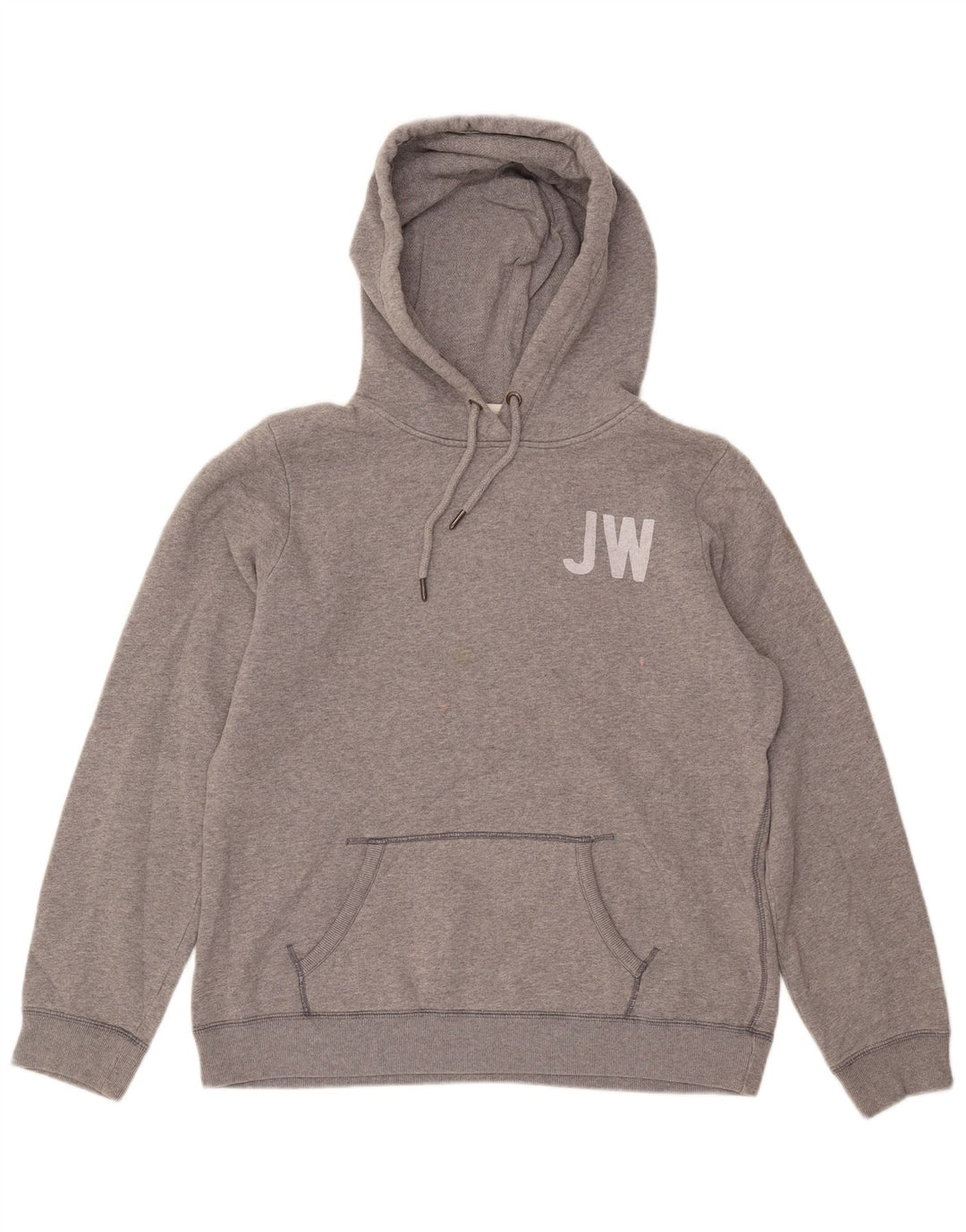 JACK WILLS Pulover cu glugă cu grafică pentru femei UK 14 mare bumbac gri
