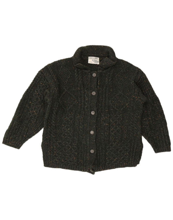Pulover Cardigan Vintage pentru Damă UK 16 Lână mare cu pete verzi