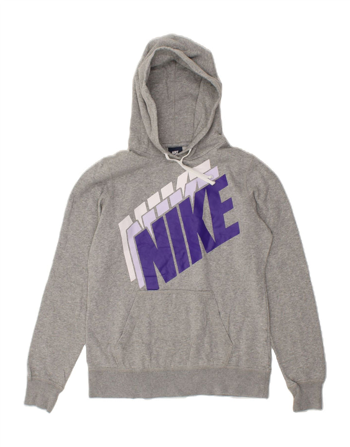 NIKE Womens Hoodie Jumper UK 14 Medium Grey Cotton Vintage Nike and Second-Hand Nike from Messina Hembry 