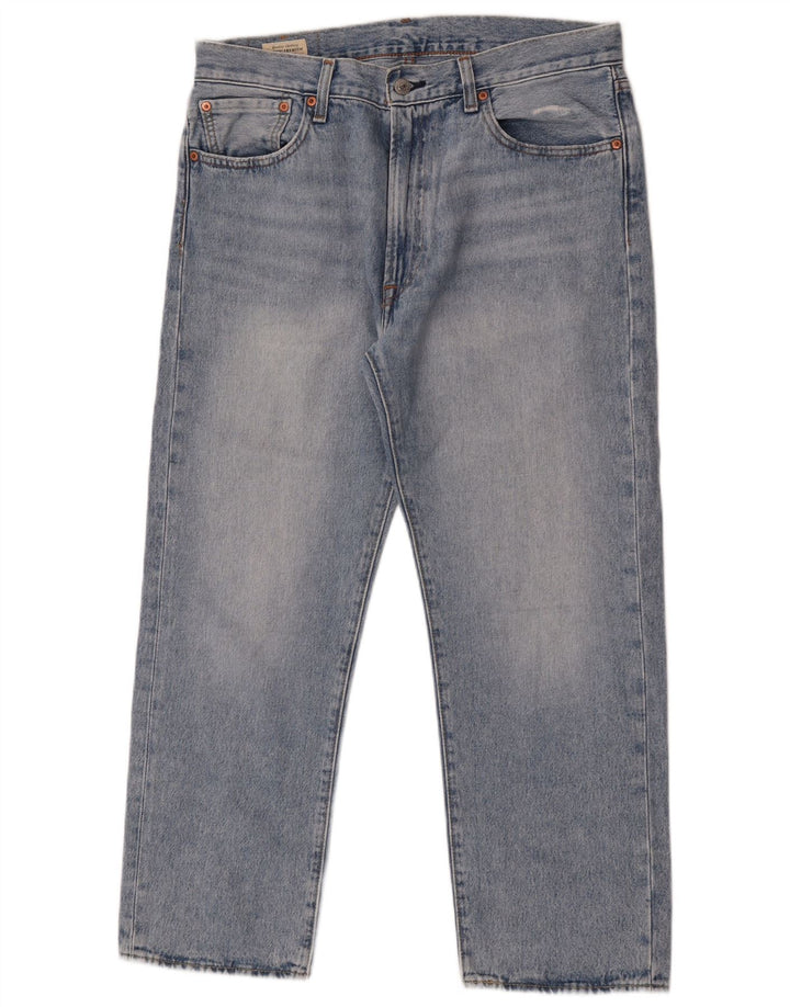 Blugi drepti pentru bărbați LEVI'S 551 W33 L27 Bumbac albastru
