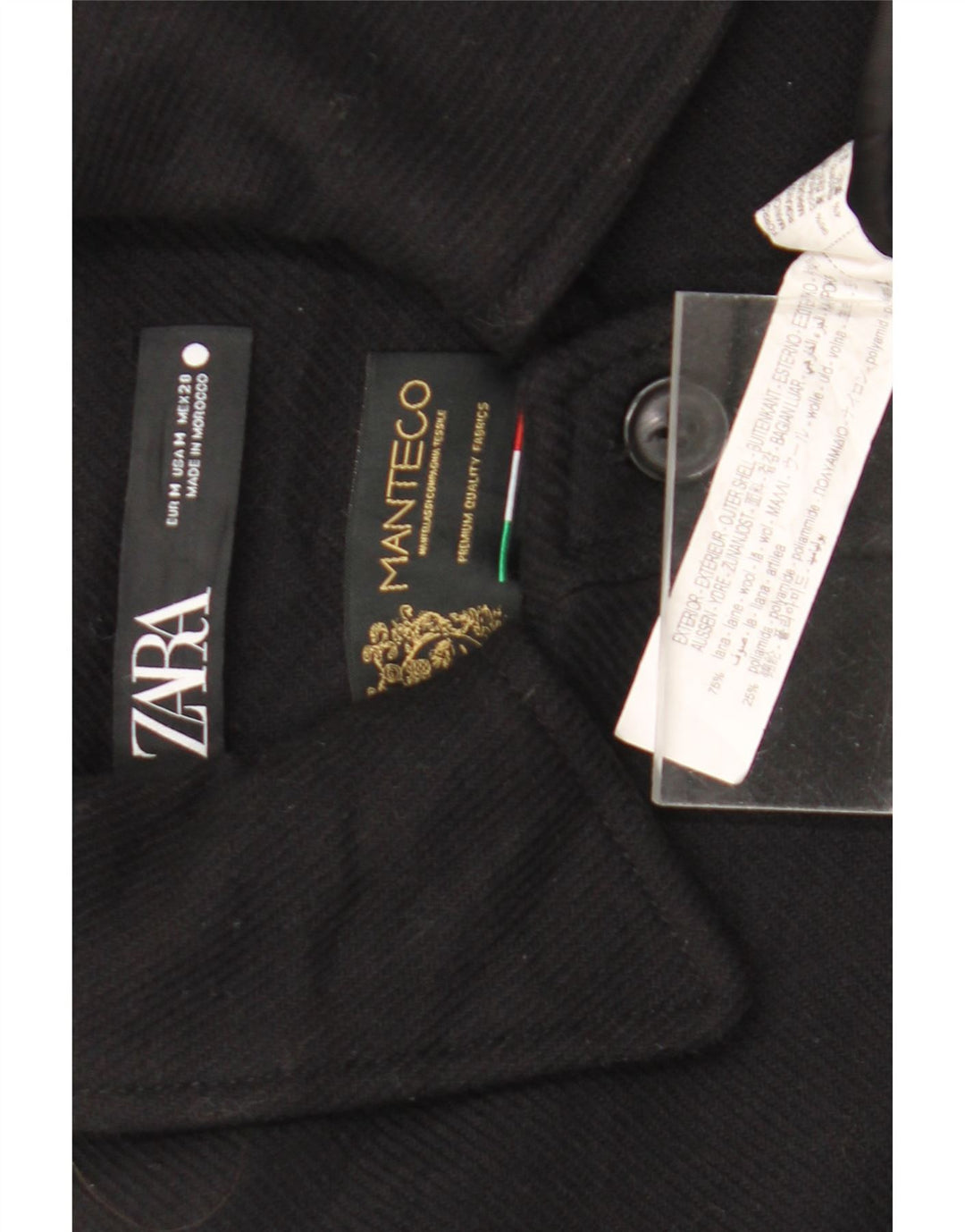 Pardesiu pentru femei Zara UK 14 Medium Negru Lână