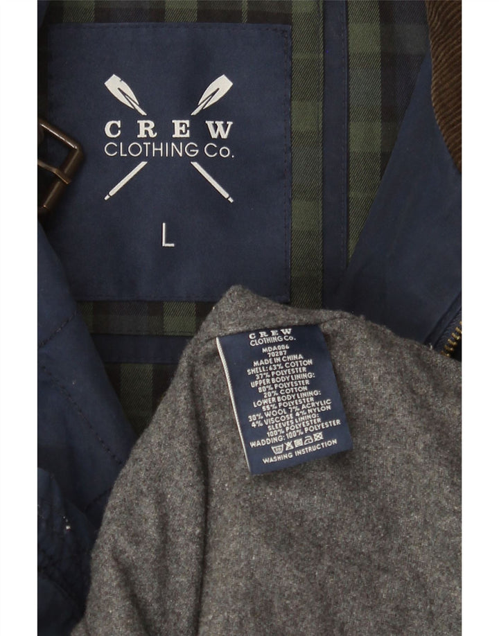 Crew Clothing Jachetă matlasată pentru bărbați UK 40 mare bumbac bleumarin