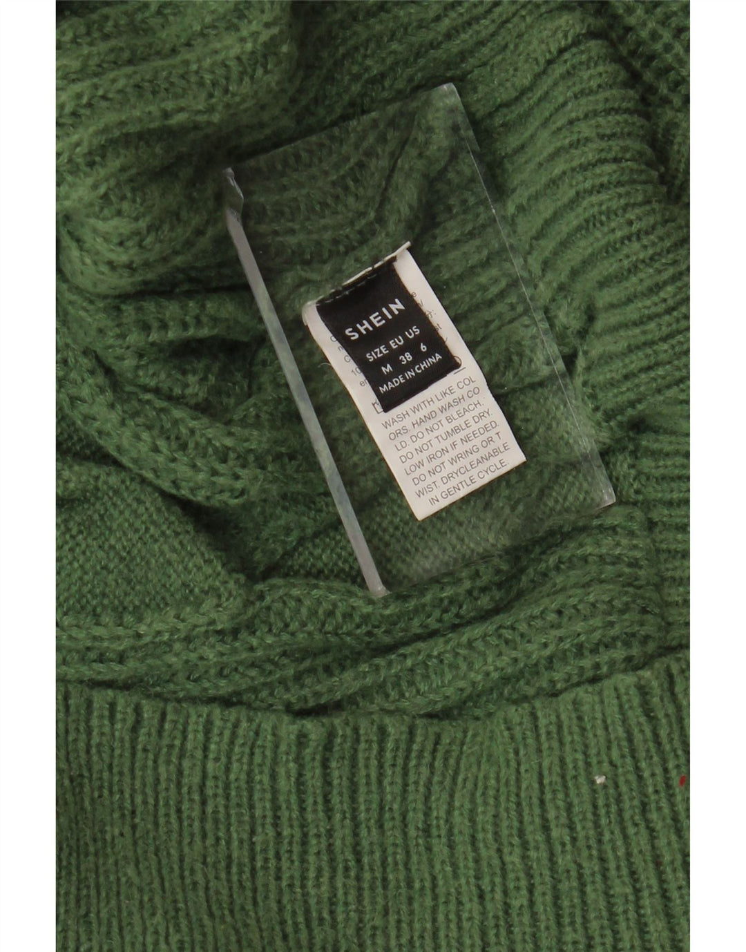 SHEIN Pulover supradimensionat cu gât rulat pentru femei UK 14 verde mediu