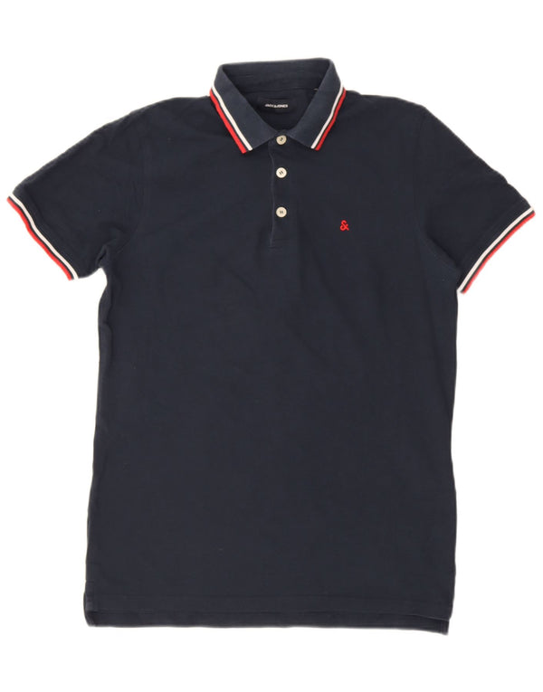 Tricou polo Jack & Jones pentru bărbați, bumbac, albastru bleumarin mediu