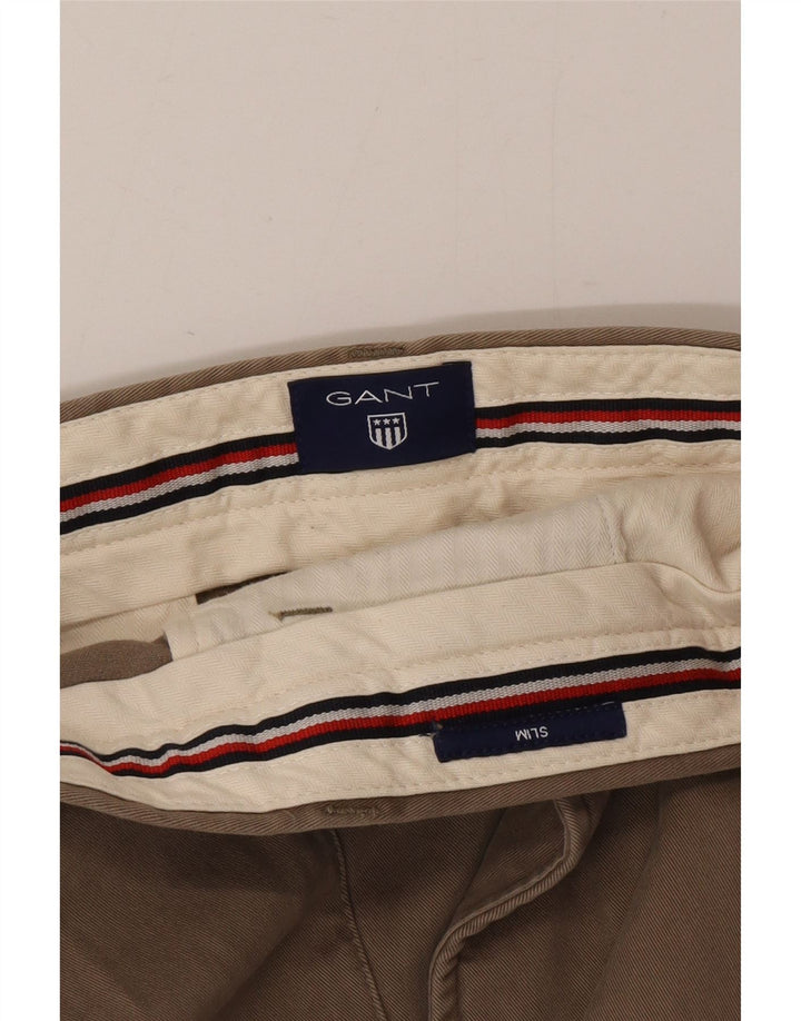 Pantaloni chino slim pentru bărbați Gant L40 L32 kaki