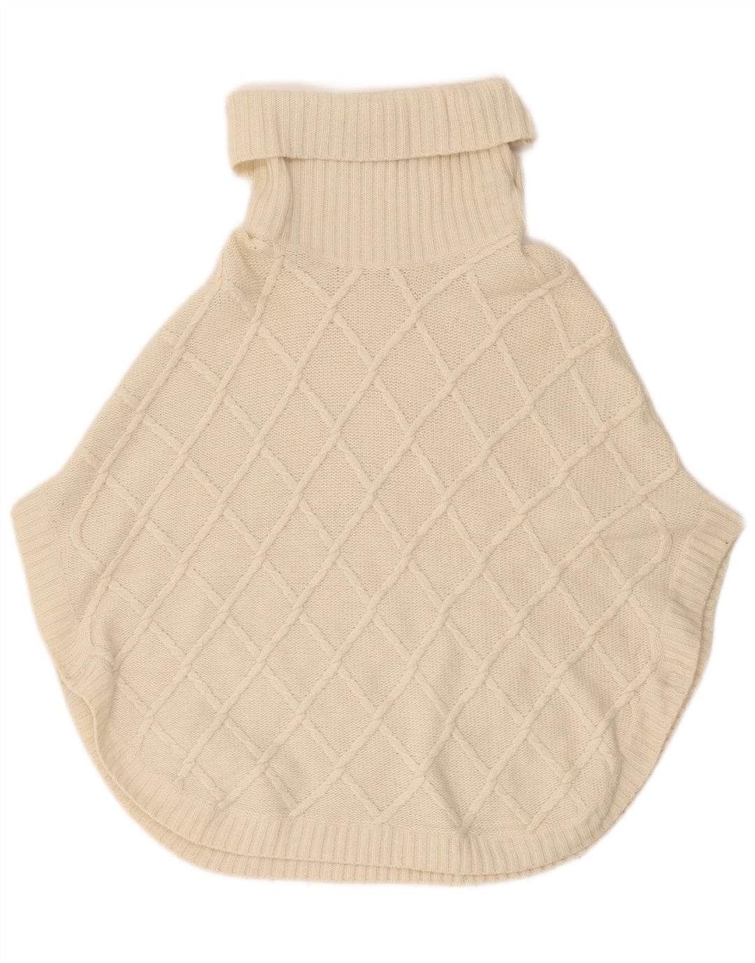 Jumper Poncho pentru femei Massimo Dutti cu gât rulat, UK 18 XL, alb
