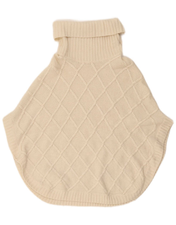 Jumper Poncho pentru femei Massimo Dutti cu gât rulat, UK 18 XL, alb
