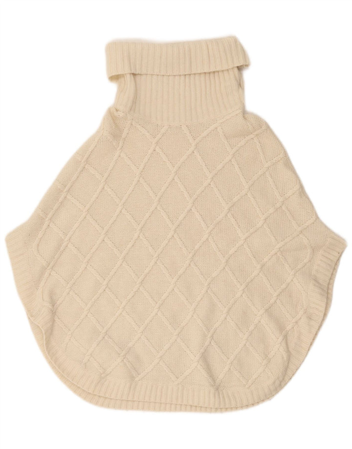 Jumper Poncho pentru femei Massimo Dutti cu gât rulat, UK 18 XL, alb