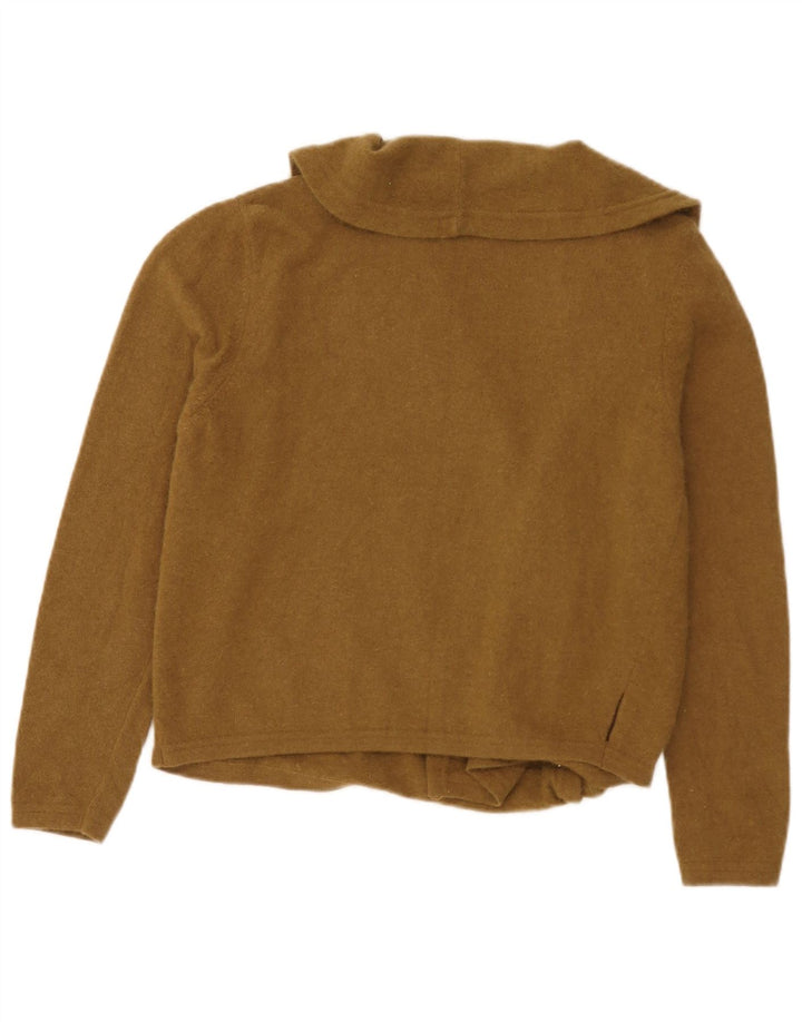 Pulover cardigan Benetton pentru femei cu cravată în față IT 46 Lână maro mare
