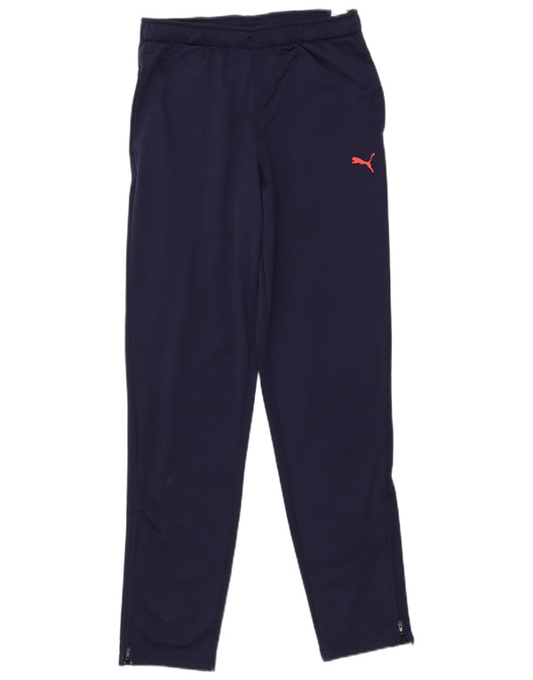 Puma Boys Tracksuit Trousers 15-16 Years Navy Blue Polyester