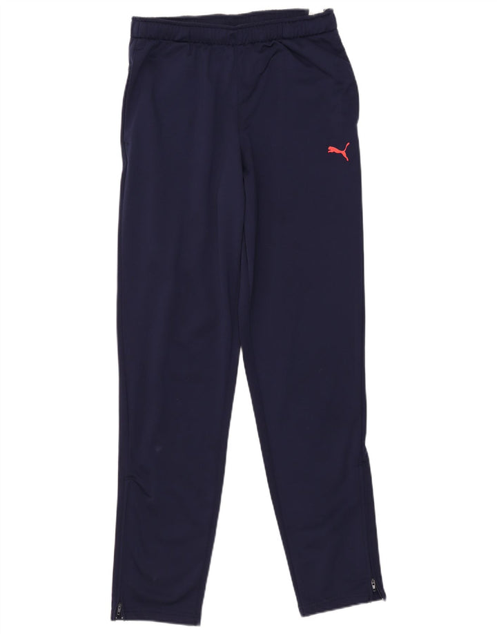 Puma Boys Tracksuit Trousers 15-16 Years Navy Blue Polyester