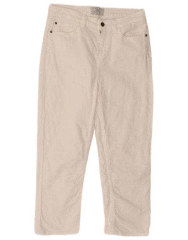 Fat Face Blugi Capri pentru femei UK 12 Medium W28 L20 Bumbac alb