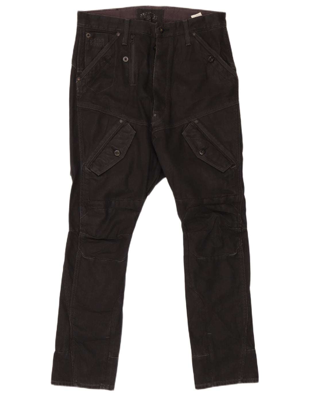 Pantaloni cargo subțiri pentru bărbați G-Star L33 L32 bumbac negru