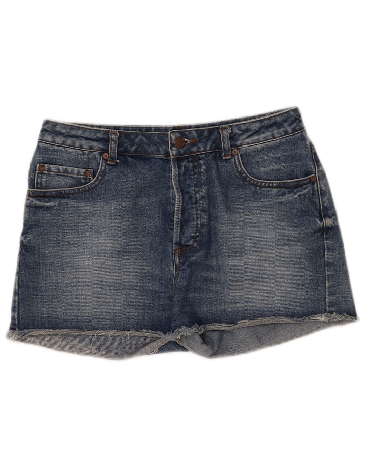 TOPSHOP Pantaloni scurți din denim pentru femei UK 12 Medium W30 Bumbac albastru