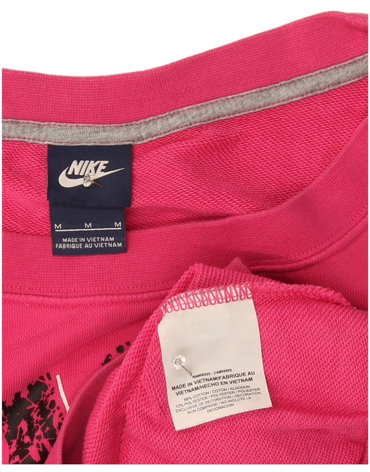 Pulover Nike pentru damă cu grafică, UK 12, bumbac roz mediu