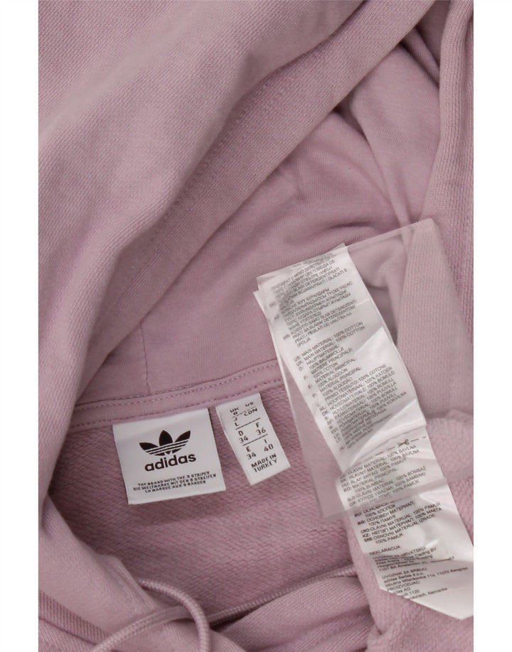 Jumper ADIDAS pentru femei, supradimensionat, cu glugă, UK 8, bumbac violet mic