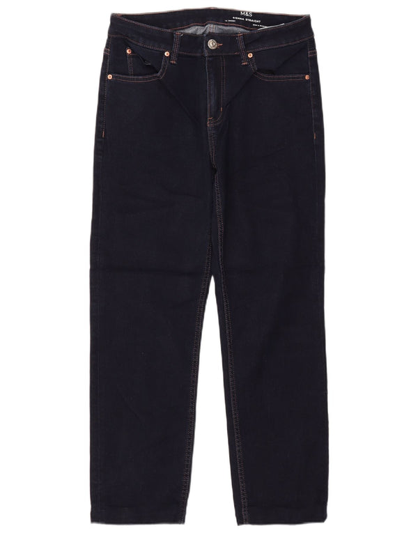 Marks & Spencer Blugi drepti crop pentru femei UK 12 Medium W30 L26 Bleumarin