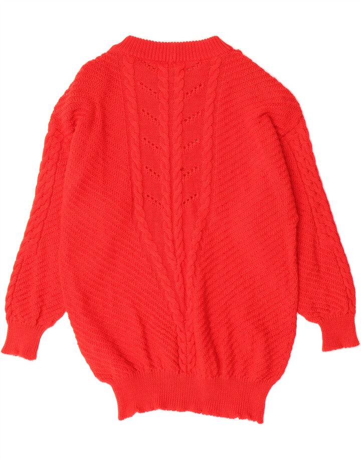 VINTAGE Womens Crew Neck Jumper Sweater UK 12 Medium Red Vintage Vintage and Second-Hand Vintage from Messina Hembry 