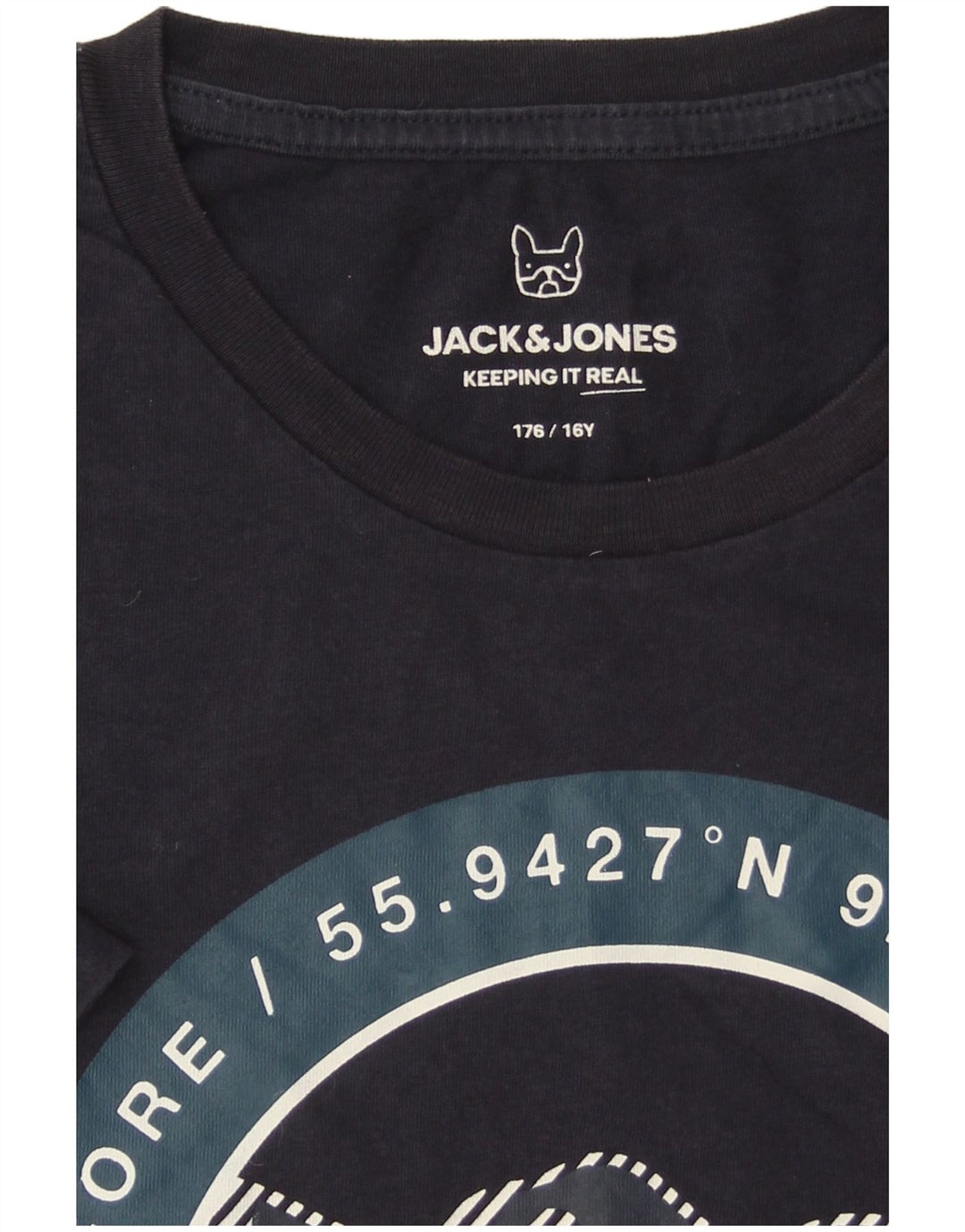 Jack & Jones Core Tricou grafic pentru băieți Top 15-16 ani bleumarin
