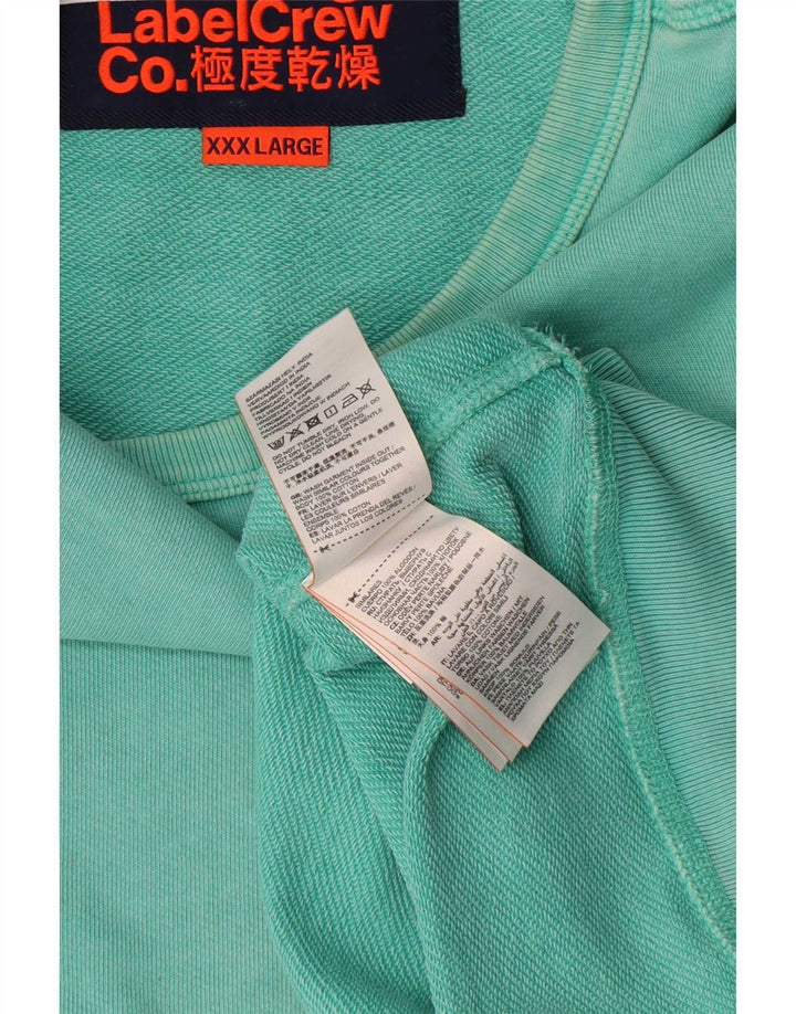 Pulover Superdry pentru bărbați, bumbac verde 3XL