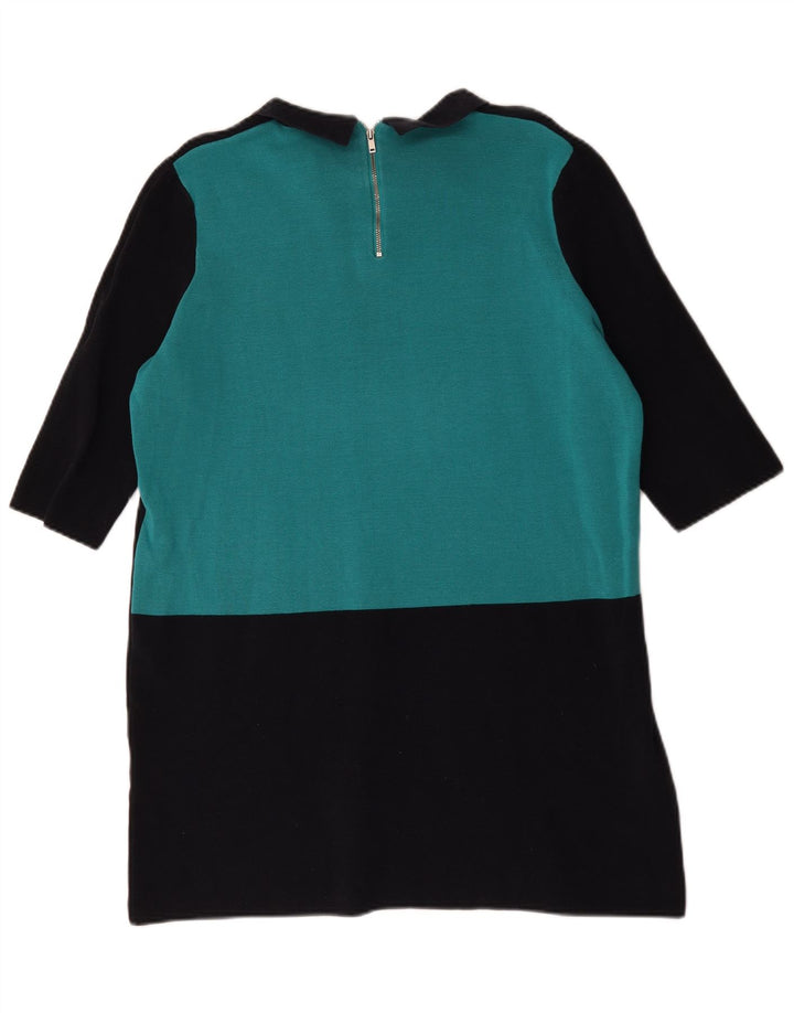 Rochie Cos pentru femei, UK 16, mare, negru, color block, bumbac