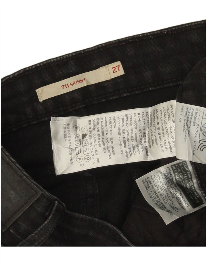 Blugi skinny 711 pentru femei LEVI'S W27 L27 bumbac negru
