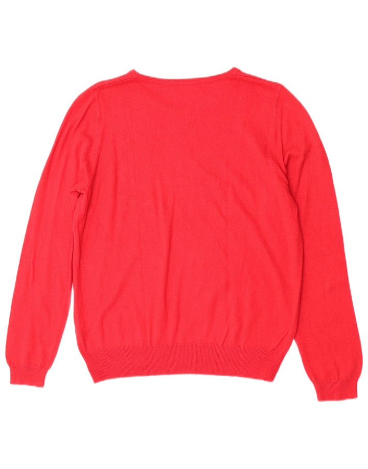 Marks & Spencer Pulover cu decolteu rotund cu grafic pentru femei UK 14 Medium Red