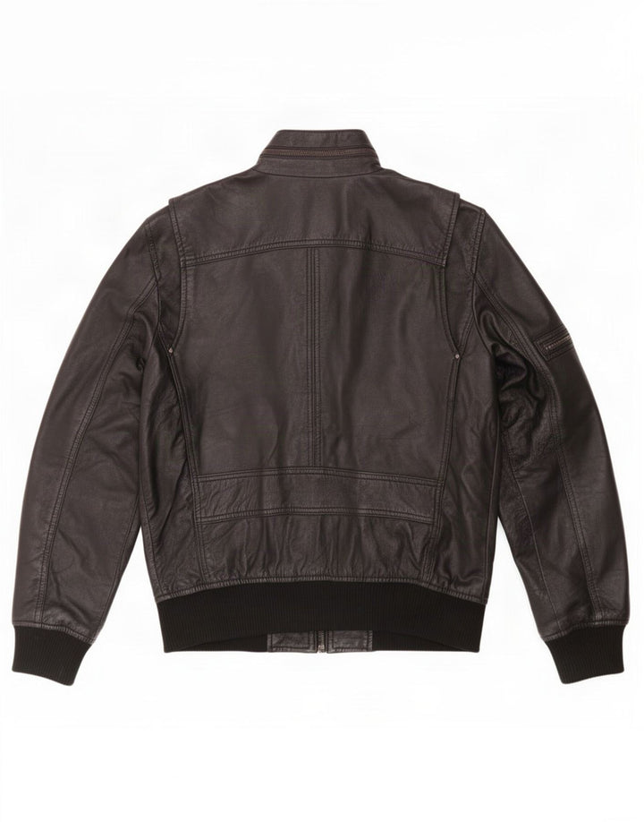Jachetă militară din piele BARNEYS pentru bărbați UK 38 Medium Black