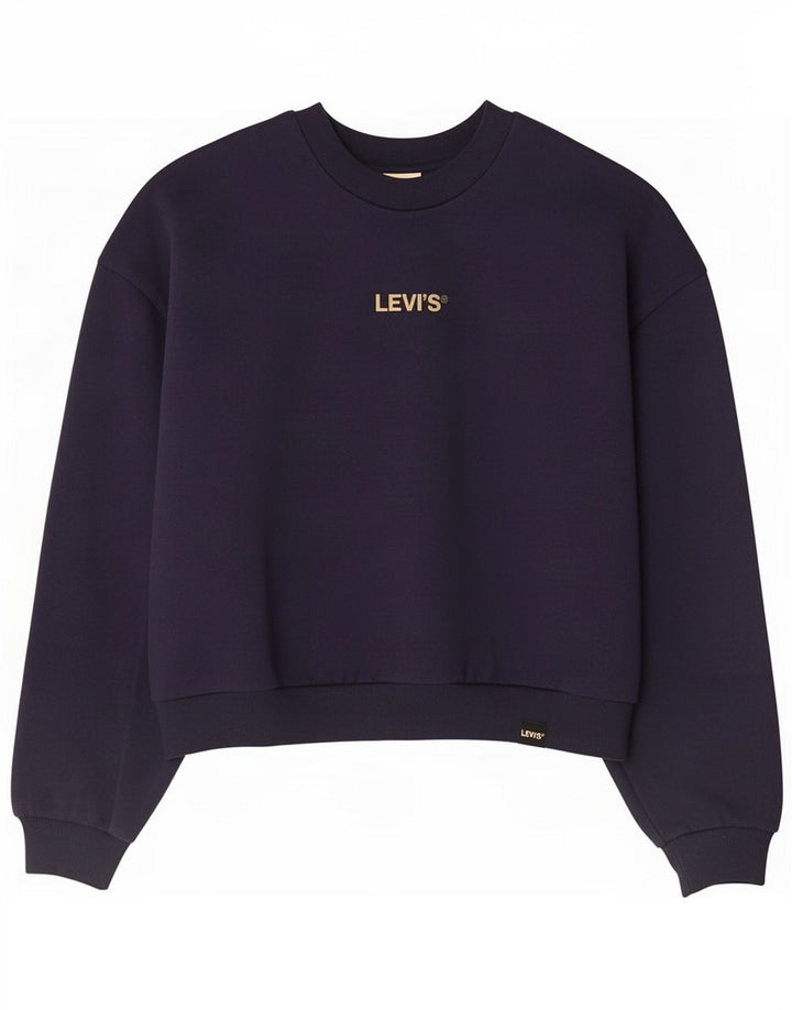 Pulover Oversized Crop Levi's pentru femei UK 10 Mic Bleumarin