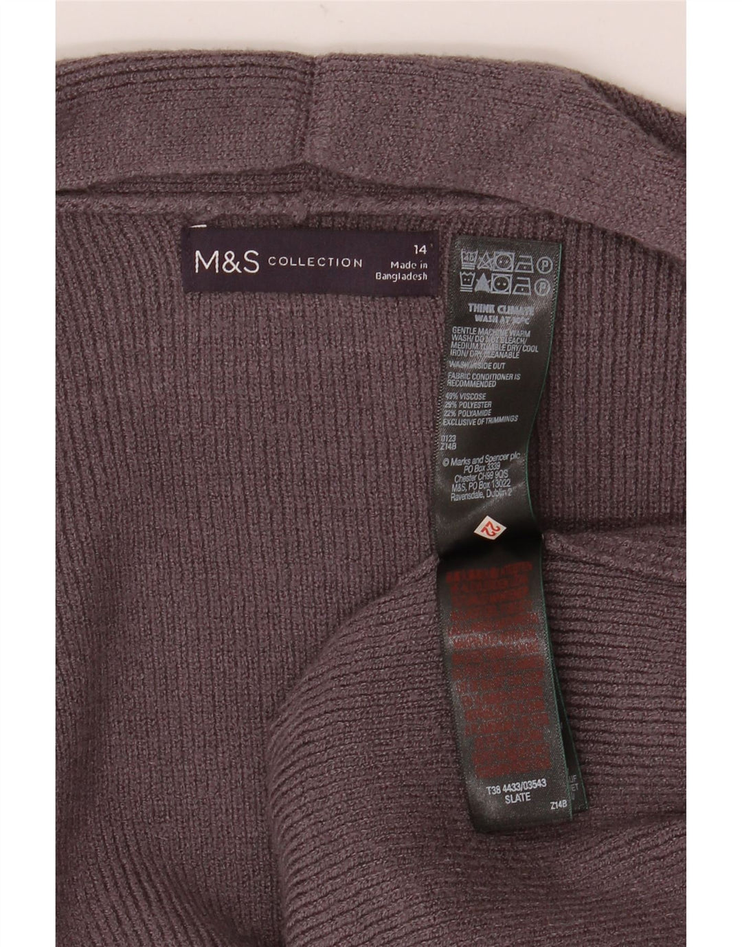Pulover cardigan deschis pentru femei Marks & Spencer UK 14 mare gri