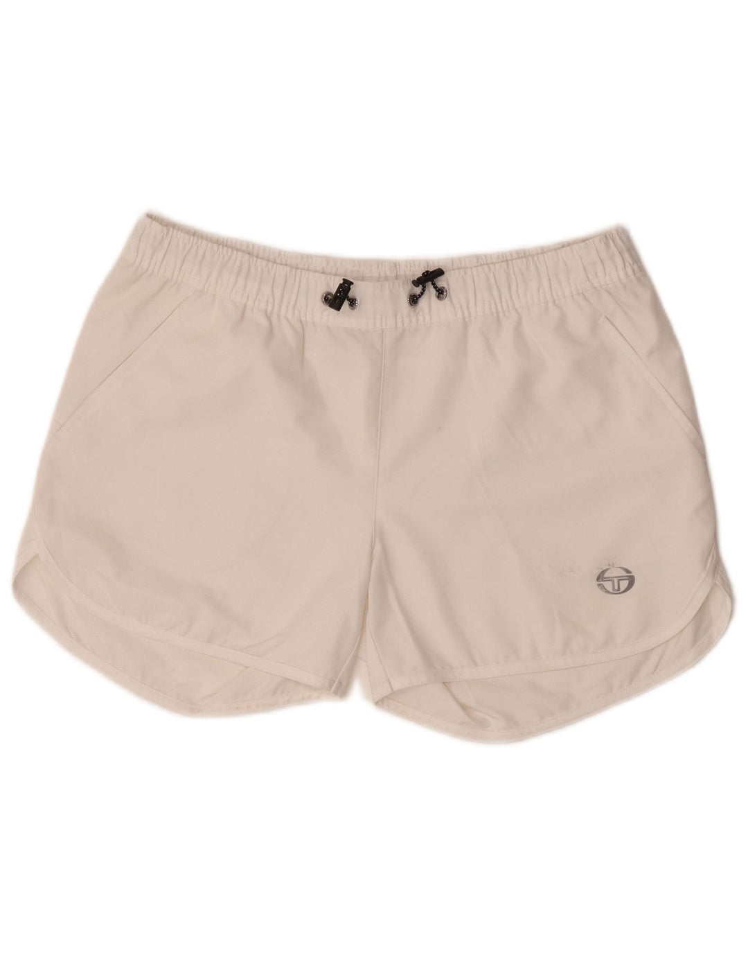 Sergio Tacchini Pantaloni scurti sport pentru femei IT 44 Poliester alb mediu