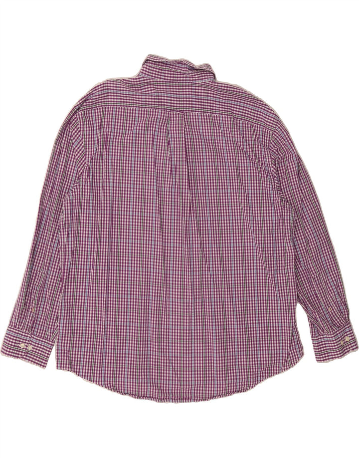 IZOD Mens Shirt 2XL Purple Check Cotton Vintage Izod and Second-Hand Izod from Messina Hembry 