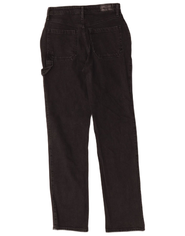 Blugi drepte Hollister pentru femei cu talie mare US 1 XS W25 L31 bumbac negru